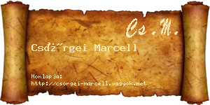 Csörgei Marcell névjegykártya